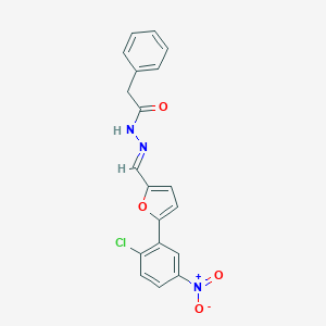 molecular formula C19H14ClN3O4 B433542 N'-{(E)-[5-(2-chloro-5-nitrophenyl)furan-2-yl]methylidene}-2-phenylacetohydrazide CAS No. 341975-15-3