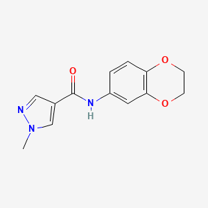 molecular formula C13H13N3O3 B4335430 N-(2,3-dihydro-1,4-benzodioxin-6-yl)-1-methyl-1H-pyrazole-4-carboxamide 