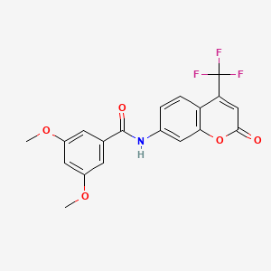 3,5-dimethoxy-N-[2-oxo-4-(trifluoromethyl)-2H-chromen-7-yl]benzamide