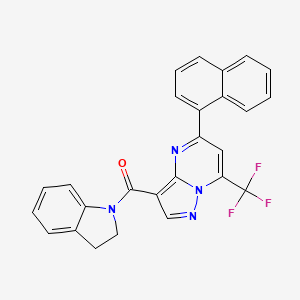 molecular formula C26H17F3N4O B4335483 2,3-DIHYDRO-1H-INDOL-1-YL[5-(1-NAPHTHYL)-7-(TRIFLUOROMETHYL)PYRAZOLO[1,5-A]PYRIMIDIN-3-YL]METHANONE 