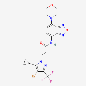 3-[4-BROMO-5-CYCLOPROPYL-3-(TRIFLUOROMETHYL)-1H-PYRAZOL-1-YL]-N-(7-MORPHOLINO-2,1,3-BENZOXADIAZOL-4-YL)PROPANAMIDE