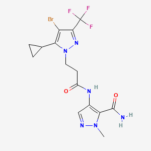 4-({3-[4-bromo-5-cyclopropyl-3-(trifluoromethyl)-1H-pyrazol-1-yl]propanoyl}amino)-1-methyl-1H-pyrazole-5-carboxamide