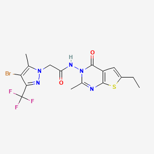 2-[4-BROMO-5-METHYL-3-(TRIFLUOROMETHYL)-1H-PYRAZOL-1-YL]-N-[6-ETHYL-2-METHYL-4-OXOTHIENO[2,3-D]PYRIMIDIN-3(4H)-YL]ACETAMIDE