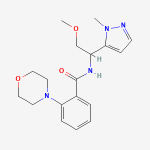 molecular formula C18H24N4O3 B4335545 N-[2-methoxy-1-(1-methyl-1H-pyrazol-5-yl)ethyl]-2-morpholin-4-ylbenzamide 