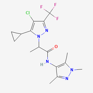 2-[4-chloro-5-cyclopropyl-3-(trifluoromethyl)-1H-pyrazol-1-yl]-N-(1,3,5-trimethyl-1H-pyrazol-4-yl)propanamide