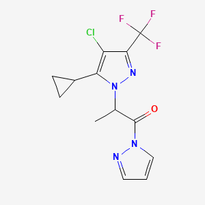 4-chloro-5-cyclopropyl-1-[1-methyl-2-oxo-2-(1H-pyrazol-1-yl)ethyl]-3-(trifluoromethyl)-1H-pyrazole