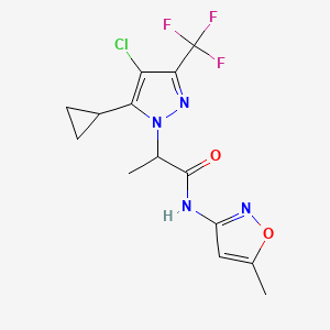 2-[4-chloro-5-cyclopropyl-3-(trifluoromethyl)-1H-pyrazol-1-yl]-N-(5-methyl-3-isoxazolyl)propanamide