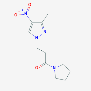 3-(3-METHYL-4-NITRO-1H-PYRAZOL-1-YL)-1-(1-PYRROLIDINYL)-1-PROPANONE