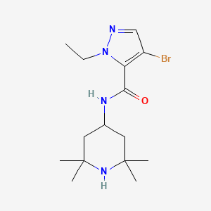 molecular formula C15H25BrN4O B4335672 4-BROMO-1-ETHYL-N-(2,2,6,6-TETRAMETHYL-4-PIPERIDYL)-1H-PYRAZOLE-5-CARBOXAMIDE 