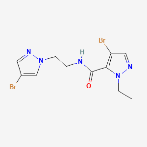 4-bromo-N-[2-(4-bromo-1H-pyrazol-1-yl)ethyl]-1-ethyl-1H-pyrazole-5-carboxamide