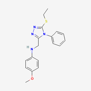 N-{[5-(ethylthio)-4-phenyl-4H-1,2,4-triazol-3-yl]methyl}-4-methoxyaniline