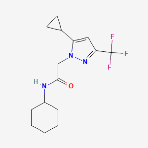 N-cyclohexyl-2-[5-cyclopropyl-3-(trifluoromethyl)-1H-pyrazol-1-yl]acetamide