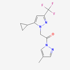 2-[5-CYCLOPROPYL-3-(TRIFLUOROMETHYL)-1H-PYRAZOL-1-YL]-1-(4-METHYL-1H-PYRAZOL-1-YL)-1-ETHANONE