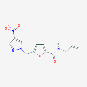 molecular formula C12H12N4O4 B4335724 N-allyl-5-[(4-nitro-1H-pyrazol-1-yl)methyl]-2-furamide 