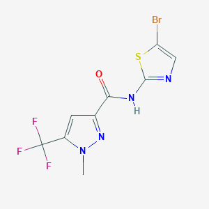 molecular formula C9H6BrF3N4OS B4335734 N-(5-bromo-1,3-thiazol-2-yl)-1-methyl-5-(trifluoromethyl)-1H-pyrazole-3-carboxamide 