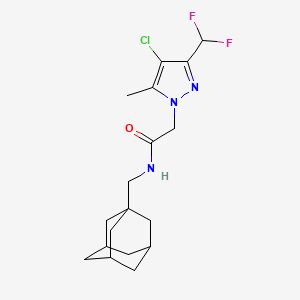 molecular formula C18H24ClF2N3O B4335749 N-(1-adamantylmethyl)-2-[4-chloro-3-(difluoromethyl)-5-methyl-1H-pyrazol-1-yl]acetamide 