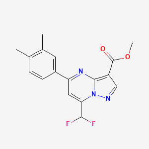 molecular formula C17H15F2N3O2 B4335769 methyl 7-(difluoromethyl)-5-(3,4-dimethylphenyl)pyrazolo[1,5-a]pyrimidine-3-carboxylate 