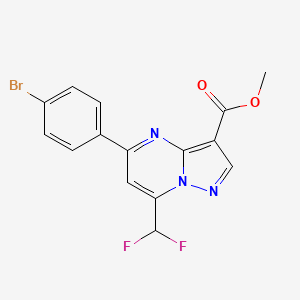 molecular formula C15H10BrF2N3O2 B4335780 methyl 5-(4-bromophenyl)-7-(difluoromethyl)pyrazolo[1,5-a]pyrimidine-3-carboxylate 