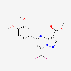 molecular formula C17H15F2N3O4 B4335787 methyl 7-(difluoromethyl)-5-(3,4-dimethoxyphenyl)pyrazolo[1,5-a]pyrimidine-3-carboxylate 