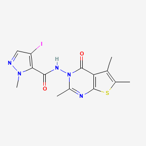 4-IODO-1-METHYL-N-[2,5,6-TRIMETHYL-4-OXOTHIENO[2,3-D]PYRIMIDIN-3(4H)-YL]-1H-PYRAZOLE-5-CARBOXAMIDE