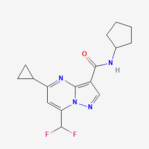 N-cyclopentyl-5-cyclopropyl-7-(difluoromethyl)pyrazolo[1,5-a]pyrimidine-3-carboxamide