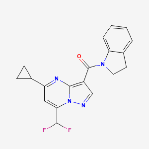 [5-cyclopropyl-7-(difluoromethyl)pyrazolo[1,5-a]pyrimidin-3-yl](2,3-dihydro-1H-indol-1-yl)methanone