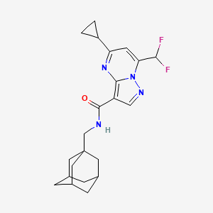 molecular formula C22H26F2N4O B4335868 N-(1-adamantylmethyl)-5-cyclopropyl-7-(difluoromethyl)pyrazolo[1,5-a]pyrimidine-3-carboxamide 