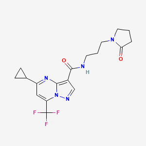 5-cyclopropyl-N-[3-(2-oxo-1-pyrrolidinyl)propyl]-7-(trifluoromethyl)pyrazolo[1,5-a]pyrimidine-3-carboxamide