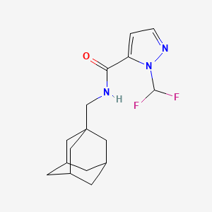 molecular formula C16H21F2N3O B4335909 N-(1-adamantylmethyl)-1-(difluoromethyl)-1H-pyrazole-5-carboxamide 