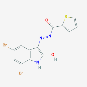 molecular formula C13H7Br2N3O2S B433595 N'-(5,7-dibromo-2-oxo-1,2-dihydro-3H-indol-3-ylidene)-2-thiophenecarbohydrazide 