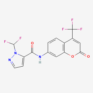 1-(difluoromethyl)-N-[2-oxo-4-(trifluoromethyl)-2H-chromen-7-yl]-1H-pyrazole-5-carboxamide