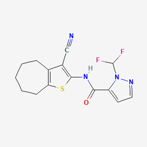 N-(3-cyano-5,6,7,8-tetrahydro-4H-cyclohepta[b]thiophen-2-yl)-1-(difluoromethyl)-1H-pyrazole-5-carboxamide