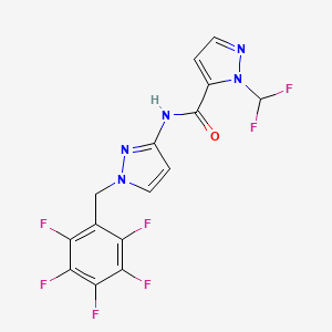 1-(DIFLUOROMETHYL)-N-[1-(2,3,4,5,6-PENTAFLUOROBENZYL)-1H-PYRAZOL-3-YL]-1H-PYRAZOLE-5-CARBOXAMIDE