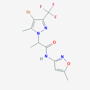 molecular formula C12H12BrF3N4O2 B4336005 2-[4-bromo-5-methyl-3-(trifluoromethyl)-1H-pyrazol-1-yl]-N-(5-methyl-3-isoxazolyl)propanamide 