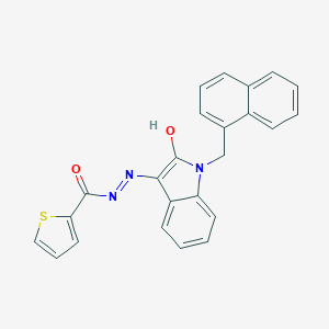 molecular formula C24H17N3O2S B433602 N'-[(3Z)-1-(naphthalen-1-ylmethyl)-2-oxo-1,2-dihydro-3H-indol-3-ylidene]thiophene-2-carbohydrazide 