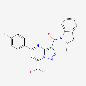 [7-(difluoromethyl)-5-(4-fluorophenyl)pyrazolo[1,5-a]pyrimidin-3-yl](2-methyl-2,3-dihydro-1H-indol-1-yl)methanone