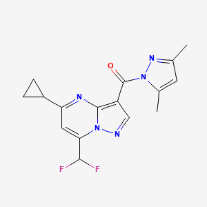 [5-cyclopropyl-7-(difluoromethyl)pyrazolo[1,5-a]pyrimidin-3-yl](3,5-dimethyl-1H-pyrazol-1-yl)methanone