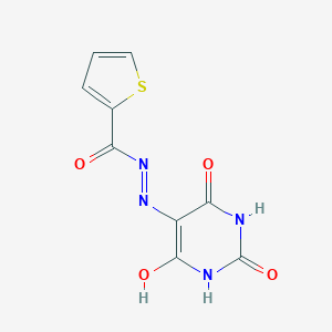 molecular formula C9H6N4O4S B433608 N'-(2,4,6-trioxotetrahydro-5(2H)-pyrimidinylidene)-2-thiophenecarbohydrazide 