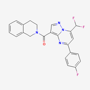 molecular formula C23H17F3N4O B4336080 [7-(DIFLUOROMETHYL)-5-(4-FLUOROPHENYL)PYRAZOLO[1,5-A]PYRIMIDIN-3-YL][3,4-DIHYDRO-2(1H)-ISOQUINOLINYL]METHANONE 