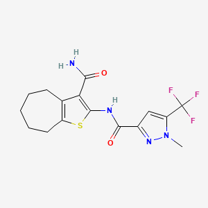 N-[3-(AMINOCARBONYL)-5,6,7,8-TETRAHYDRO-4H-CYCLOHEPTA[B]THIOPHEN-2-YL]-1-METHYL-5-(TRIFLUOROMETHYL)-1H-PYRAZOLE-3-CARBOXAMIDE