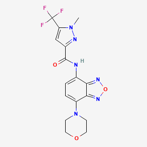 molecular formula C16H15F3N6O3 B4336125 1-METHYL-N-(7-MORPHOLINO-2,1,3-BENZOXADIAZOL-4-YL)-5-(TRIFLUOROMETHYL)-1H-PYRAZOLE-3-CARBOXAMIDE 