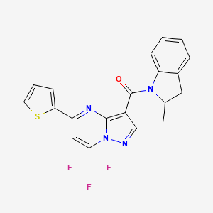 (2-METHYL-2,3-DIHYDRO-1H-INDOL-1-YL)[5-(2-THIENYL)-7-(TRIFLUOROMETHYL)PYRAZOLO[1,5-A]PYRIMIDIN-3-YL]METHANONE