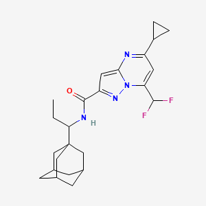 molecular formula C24H30F2N4O B4336184 N-[1-(1-adamantyl)propyl]-5-cyclopropyl-7-(difluoromethyl)pyrazolo[1,5-a]pyrimidine-2-carboxamide 