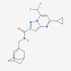 molecular formula C22H26F2N4O B4336190 N-[(ADAMANTAN-1-YL)METHYL]-5-CYCLOPROPYL-7-(DIFLUOROMETHYL)PYRAZOLO[1,5-A]PYRIMIDINE-2-CARBOXAMIDE 