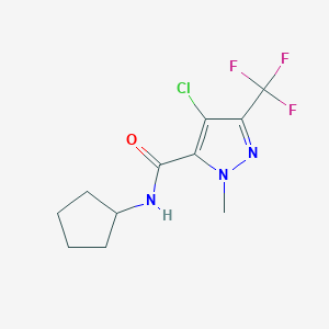 4-chloro-N-cyclopentyl-1-methyl-3-(trifluoromethyl)-1H-pyrazole-5-carboxamide