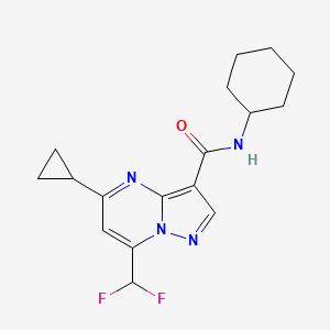 molecular formula C17H20F2N4O B4336216 N-cyclohexyl-5-cyclopropyl-7-(difluoromethyl)pyrazolo[1,5-a]pyrimidine-3-carboxamide 