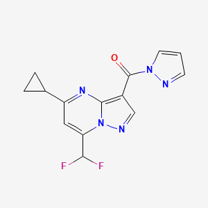 [5-cyclopropyl-7-(difluoromethyl)pyrazolo[1,5-a]pyrimidin-3-yl](1H-pyrazol-1-yl)methanone