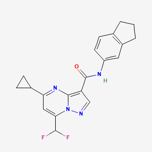 5-cyclopropyl-7-(difluoromethyl)-N-(2,3-dihydro-1H-inden-5-yl)pyrazolo[1,5-a]pyrimidine-3-carboxamide