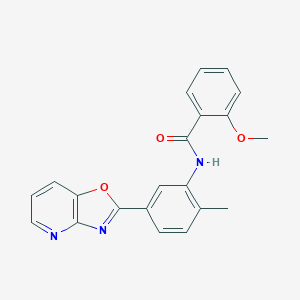 molecular formula C21H17N3O3 B433627 2-methoxy-N-(2-methyl-5-[1,3]oxazolo[4,5-b]pyridin-2-ylphenyl)benzamide CAS No. 312943-50-3