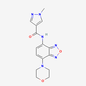 molecular formula C15H16N6O3 B4336288 1-methyl-N-[7-(4-morpholinyl)-2,1,3-benzoxadiazol-4-yl]-1H-pyrazole-4-carboxamide 